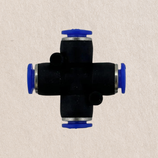 1/4 Inch 4 Way Pneumatic Cross Type connector push in for water