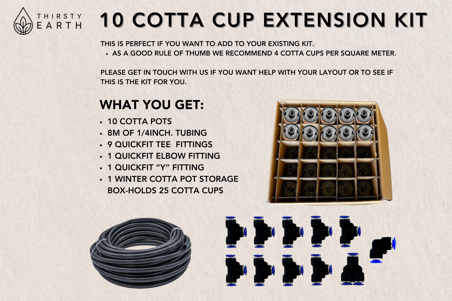 Thirsty Earth Cotta Pot Garden Watering Kit