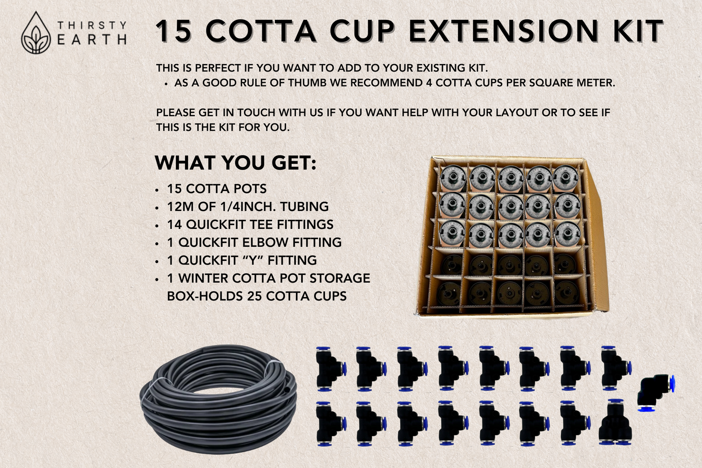 Thirsty Earth Cotta Pot Garden Watering Kit